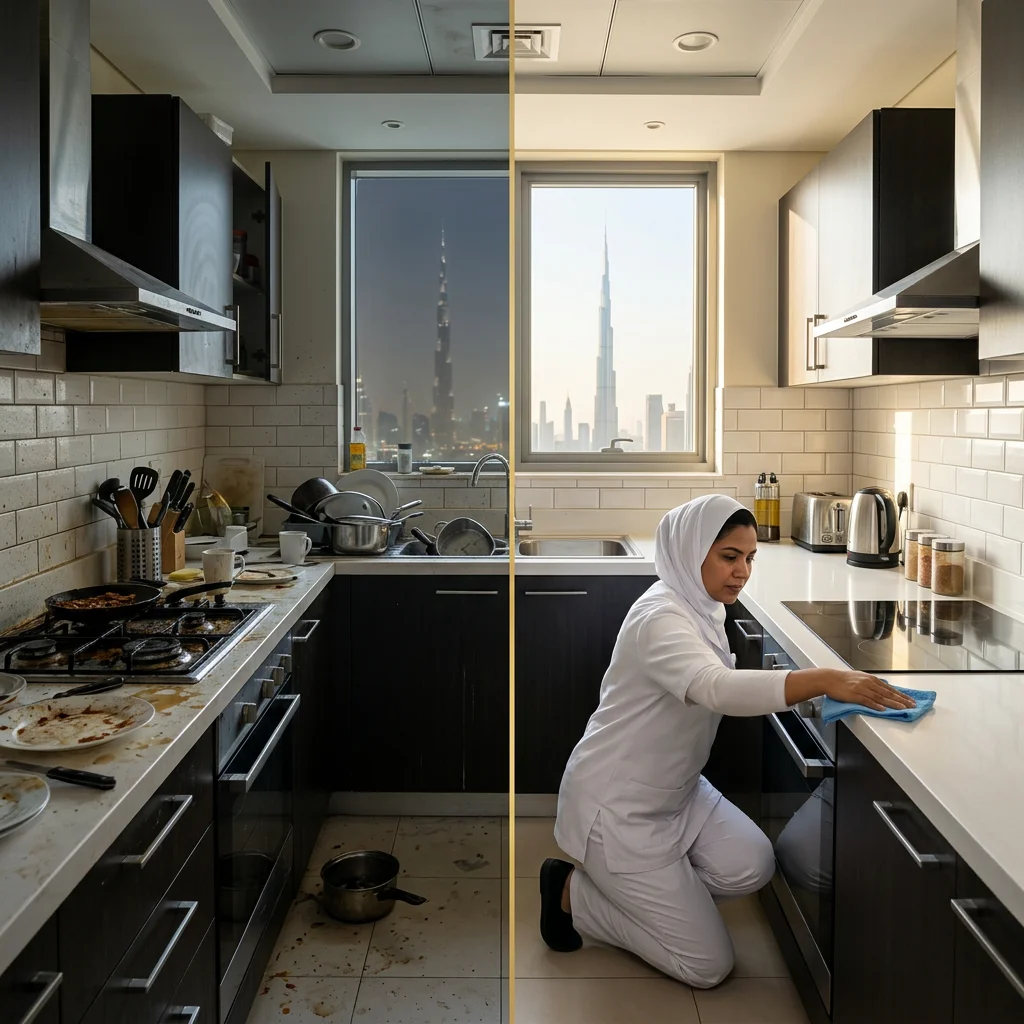 Kitchen Deep Cleaning Dubai Before and After